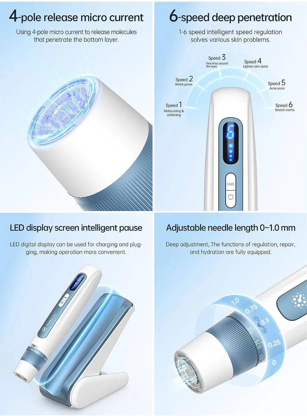 Hydra Pen H5 ใหม่ สารบรรทุกการฉีดน้ํายาเซรั่ม EMS และ Microneedling การใช้งานอัตโนมัติ 3