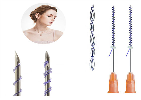 คอลลาเจนที่สามารถซึมซึมได้ Pdo Thread Filler Cog 6D W Cannula Lifting Thread