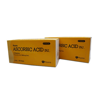 Huons ascorbic acid วิตามิน C สะอาด Vc สีขาว สะสมฉีด 50 แอมปูล