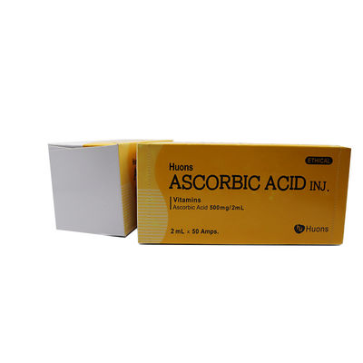 Huons ascorbic acid วิตามิน C สะอาด Vc สีขาว สะสมฉีด 50 แอมปูล