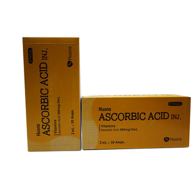 Huons ascorbic acid วิตามิน C สะอาด Vc สีขาว สะสมฉีด 50 แอมปูล