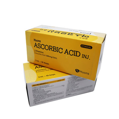Huons ascorbic acid วิตามิน C สะอาด Vc สีขาว สะสมฉีด 50 แอมปูล
