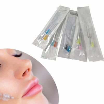 ขายปลีก สแตนเลส Dermal Filler เติมใบหน้า 22g 23G 25g 38mm 50mm ยืดหยุ่น Fine Blunt Micro Tip Cannula Needl