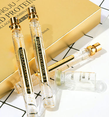 สายคอลลาเจนทอง การบํารุงผิวหน้า การกระชับการยกเซรั่ม 24K สายโปรตีนทอง