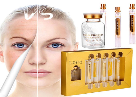 สายคอลลาเจนทอง การบํารุงผิวหน้า การกระชับการยกเซรั่ม 24K สายโปรตีนทอง
