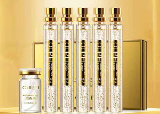 สายคอลลาเจนทอง การบํารุงผิวหน้า การกระชับการยกเซรั่ม 24K สายโปรตีนทอง