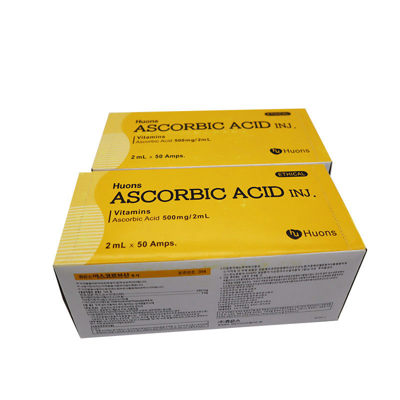 Huons ascorbic acid วิตามิน C สะอาด Vc สีขาว สะสมฉีด 50 แอมปูล